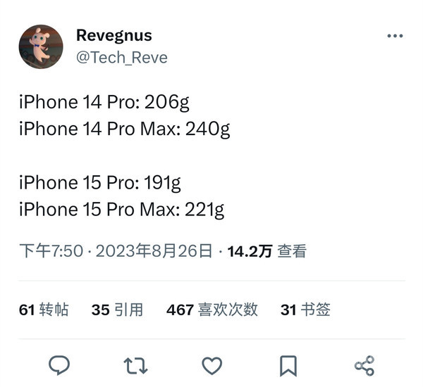 曝iPhone 15 Pro系列机身更轻且更耐用！钛金属上大分