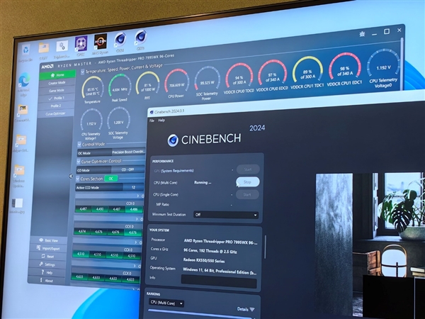 AMD 96核心撕裂者极限超频：世界纪录拔高108%！峰值功耗超1500W